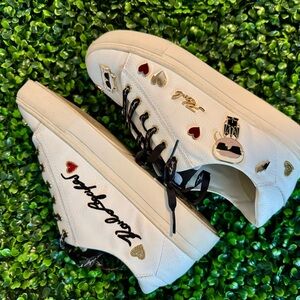 Karl Lagerfeld White Embellished Women's Sneakers